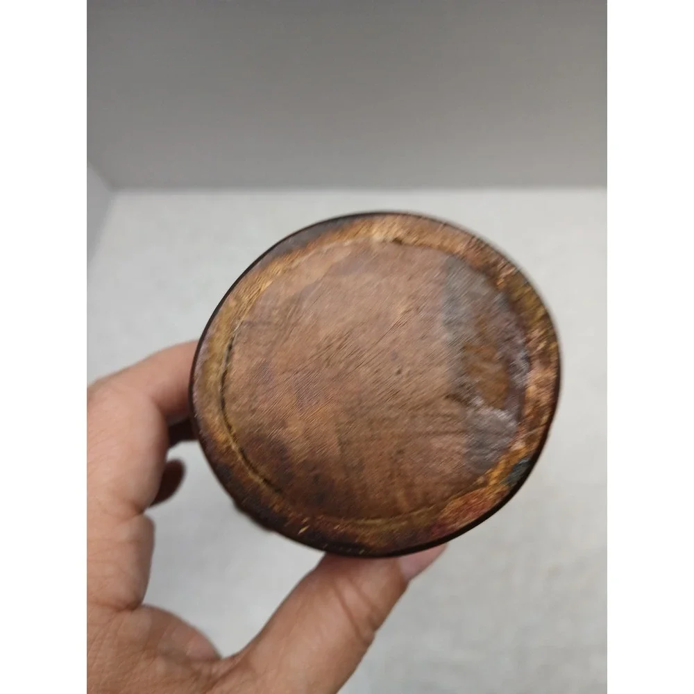 Vintage Hand Carved Bamboo‎ Galapagos Lizard Rainstick Shaker Woven Strap